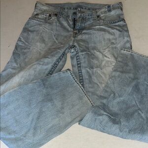 Mens Size 36X33 True Religion Denim Jeans - Light Blue.